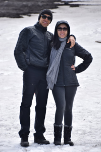 Sifu Mimi and Oscar in South America on a volcano