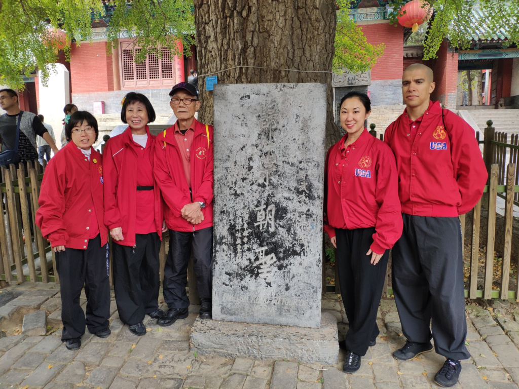 Chan Family at the Wah Lum tablet at the Shaolin Temple.